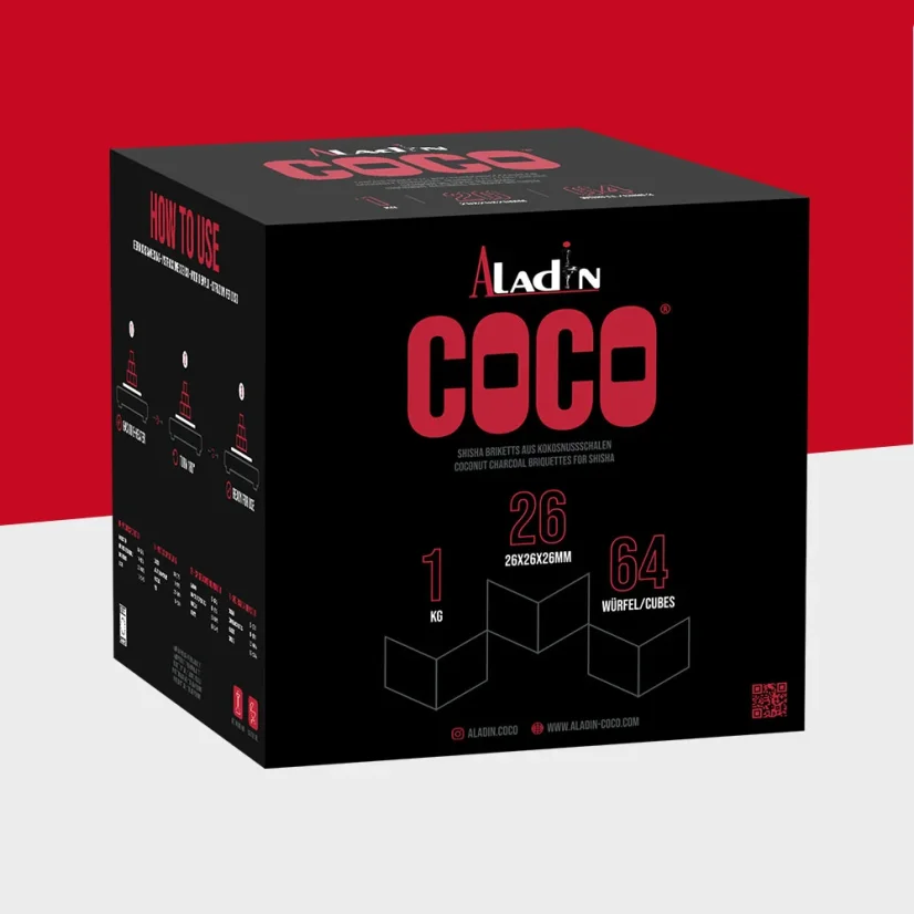 Kokosové uhlíky Aladin Coco 26mm 1kg