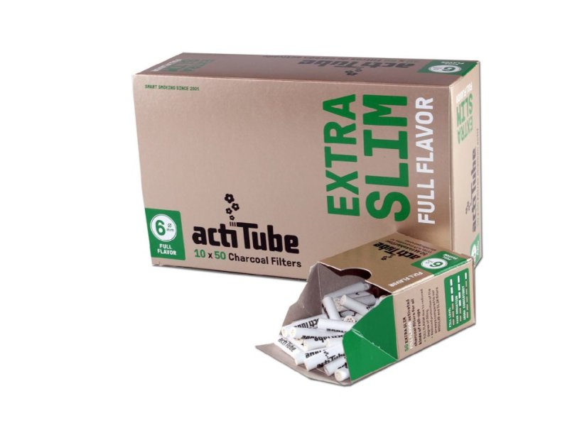 actiTube Extra Slim uhlíkové filtre 50ks actiTube Extra Slim uhlíkové filtre 50ks