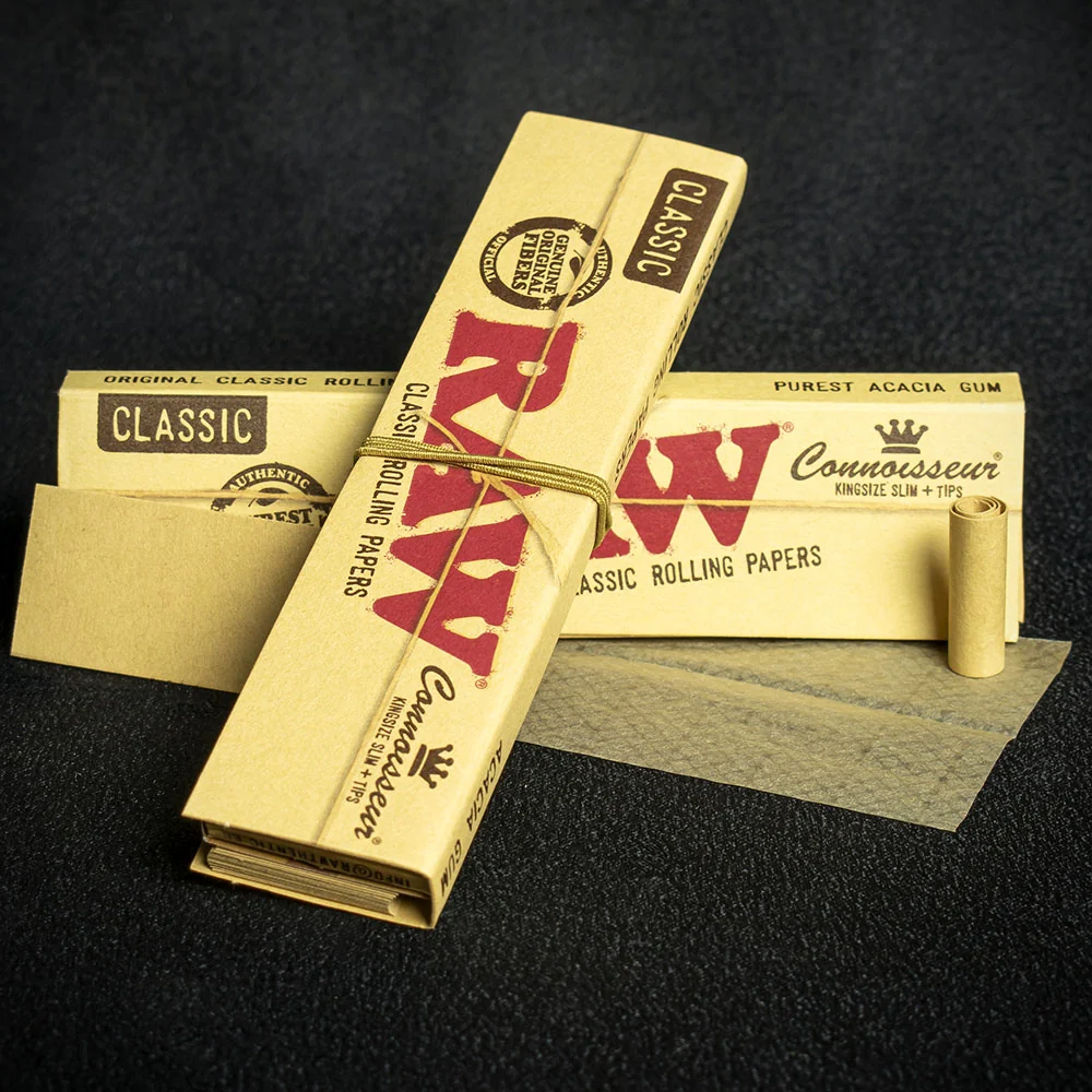 Detail na nebielené konopné papieriky RAW
